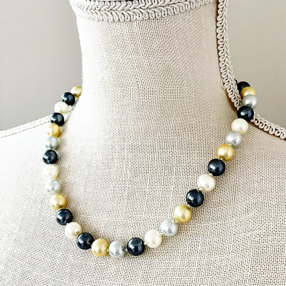 Carolee Vintage Multi-colored Faux Pearl Necklace
